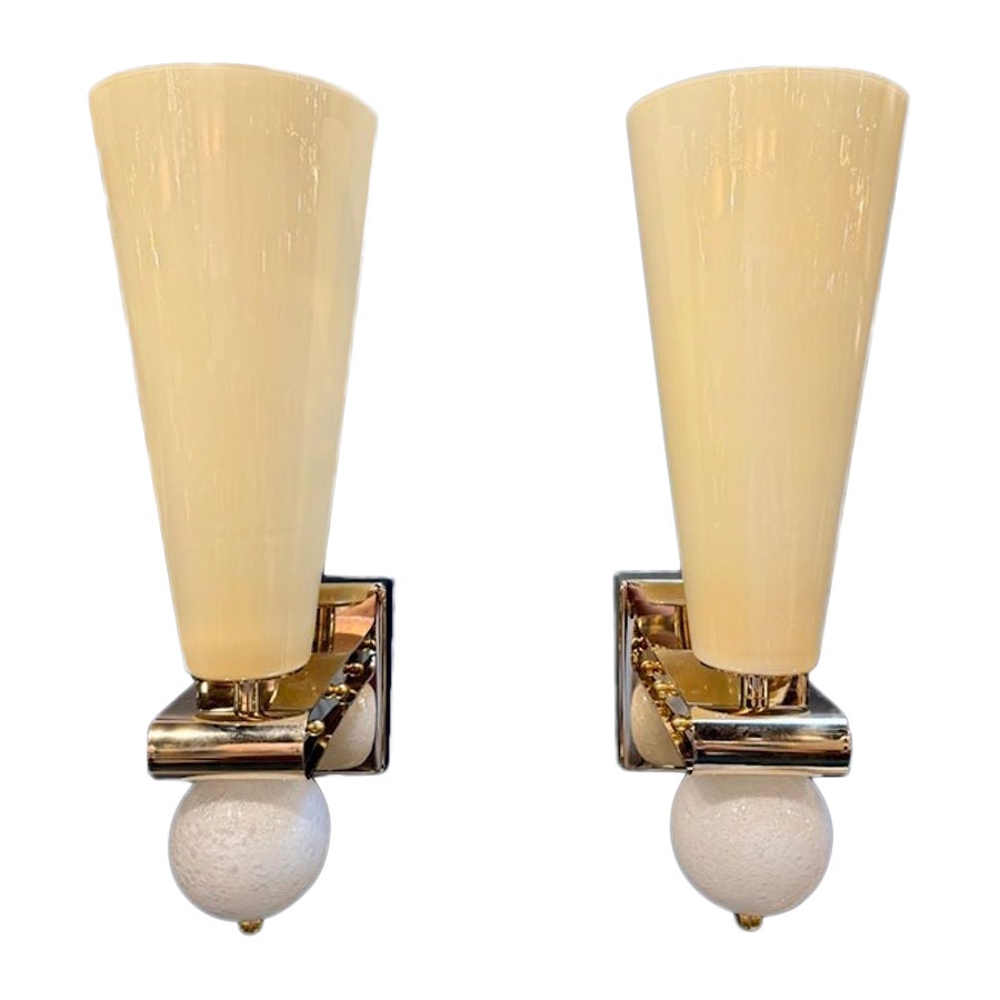Pair of Murano Cone Scones For Sale