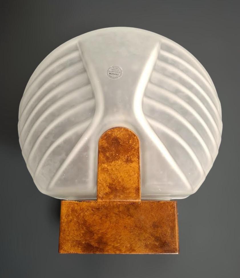 Art Deco Pair of Murano Deco Sconces For Sale