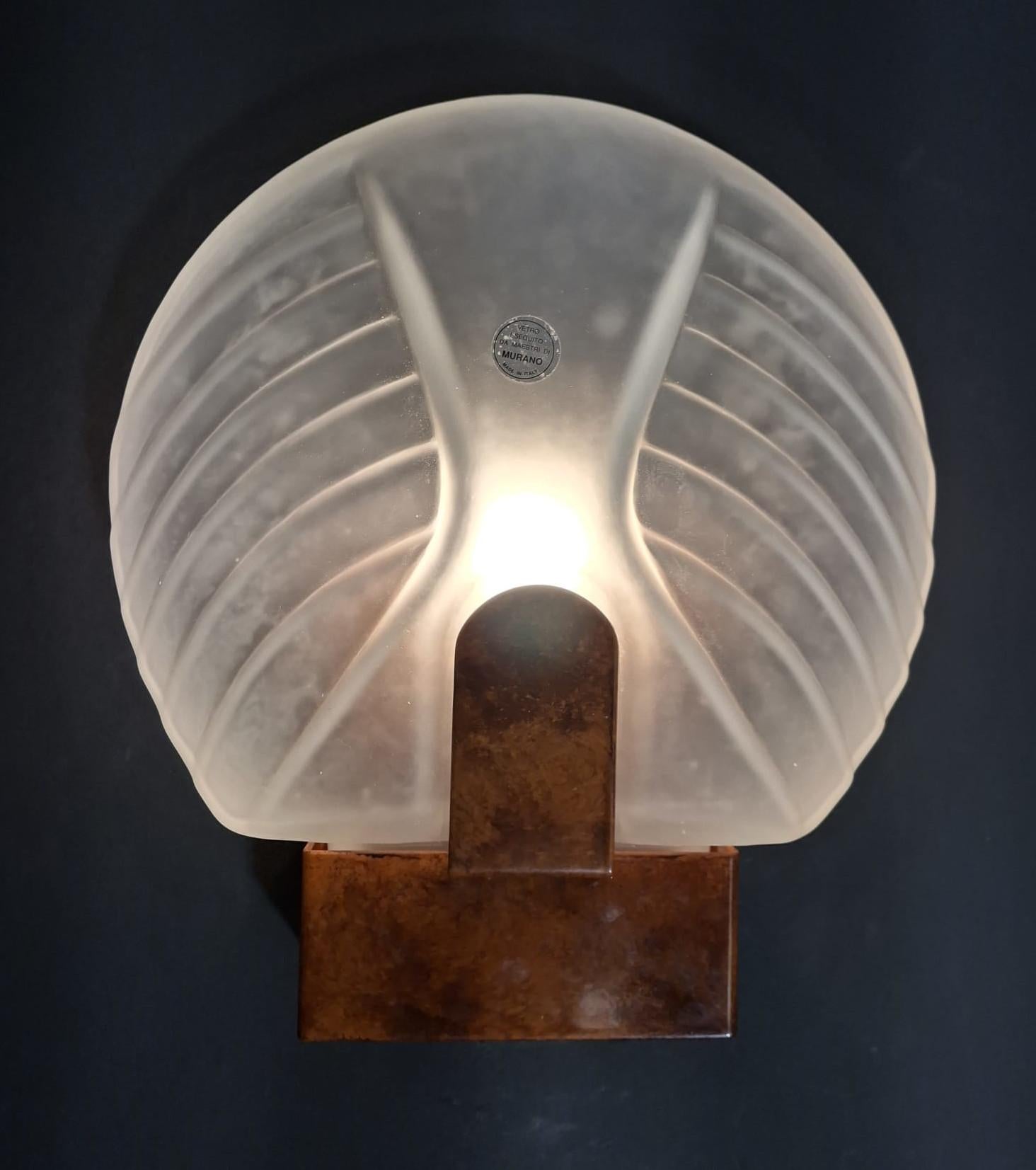Murano Glass Pair of Murano Deco Sconces For Sale