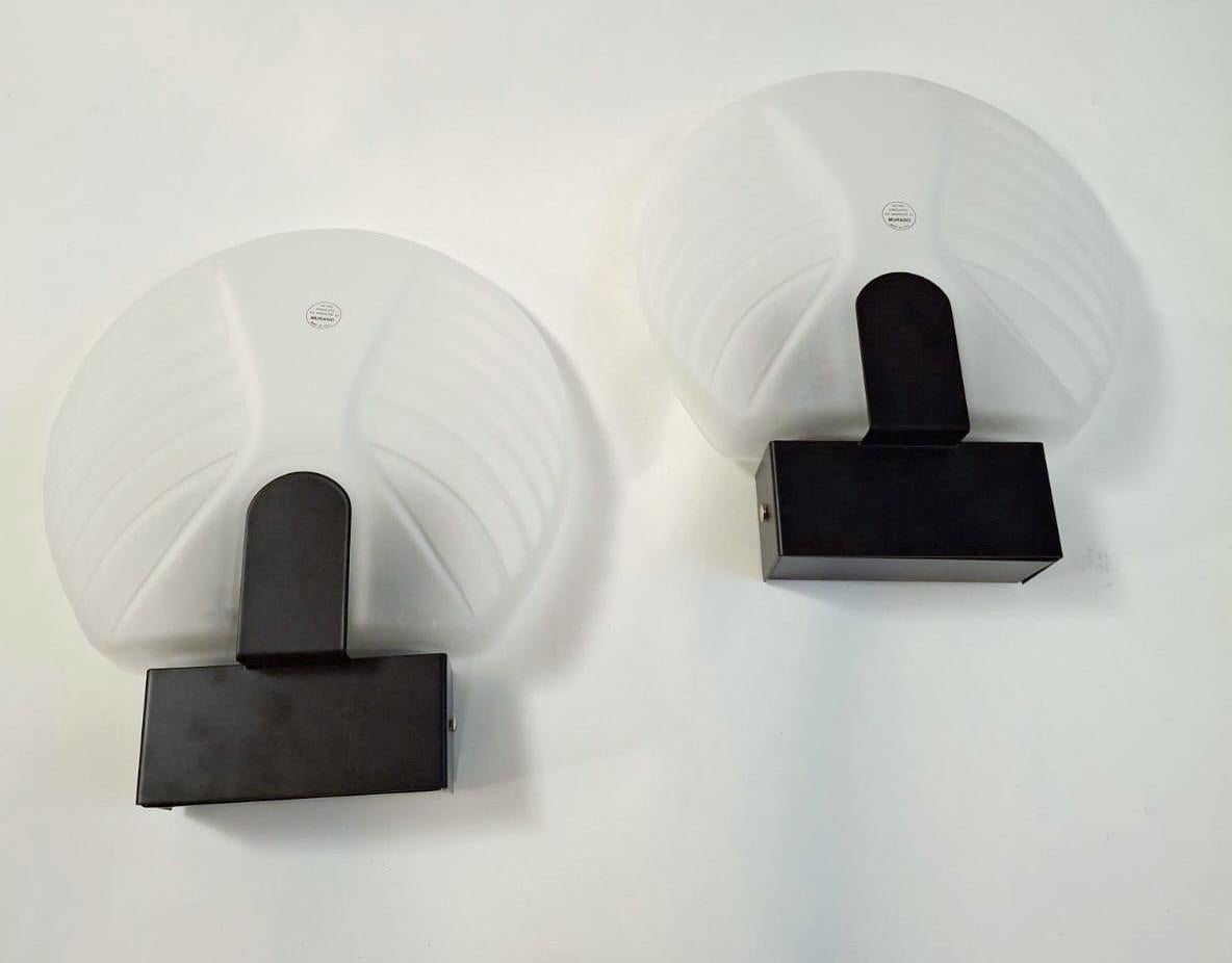 Art Deco Pair of Murano Deco Sconces For Sale