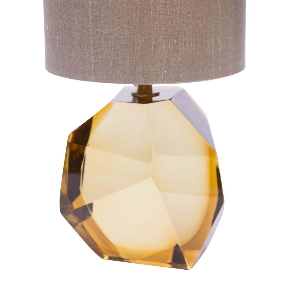 Blown Glass Pair of Murano Diamond Cut Faceted Glass Table Lamps by Alberto Dona Italian