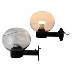 Pair of Murano Exterior Wall Lamps att. To Vistosi, Italy, 1970-80s