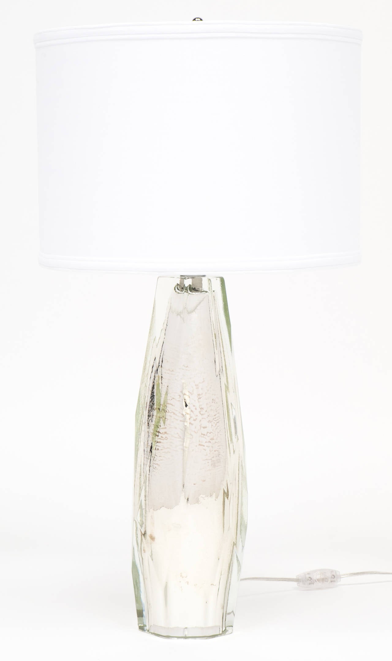 Paar facettierte Quecksilberglas-Lampen aus Muranoglas (Italienisch) im Angebot