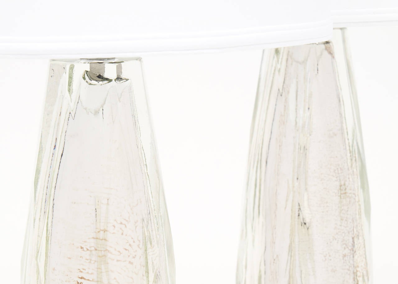 Paar facettierte Quecksilberglas-Lampen aus Muranoglas im Zustand „Hervorragend“ im Angebot in Austin, TX