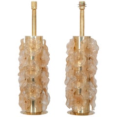 Pair of Murano Flower Lamps