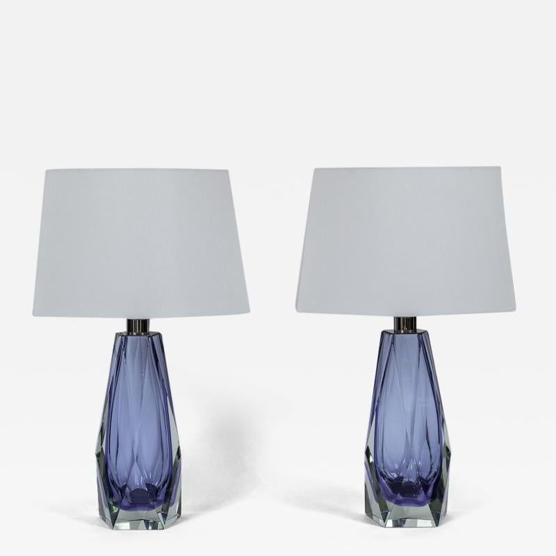 Pair of Murano Gem Faceted Lilac Table Lamps, Contemporary For Sale 2