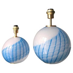 Paire de lampes de table en verre de Murano des années 1970 