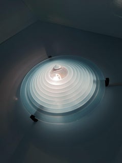 Pair of Murano glass 1980s flush mounts