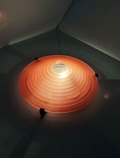 Pair of Murano glass 1980s flush mounts