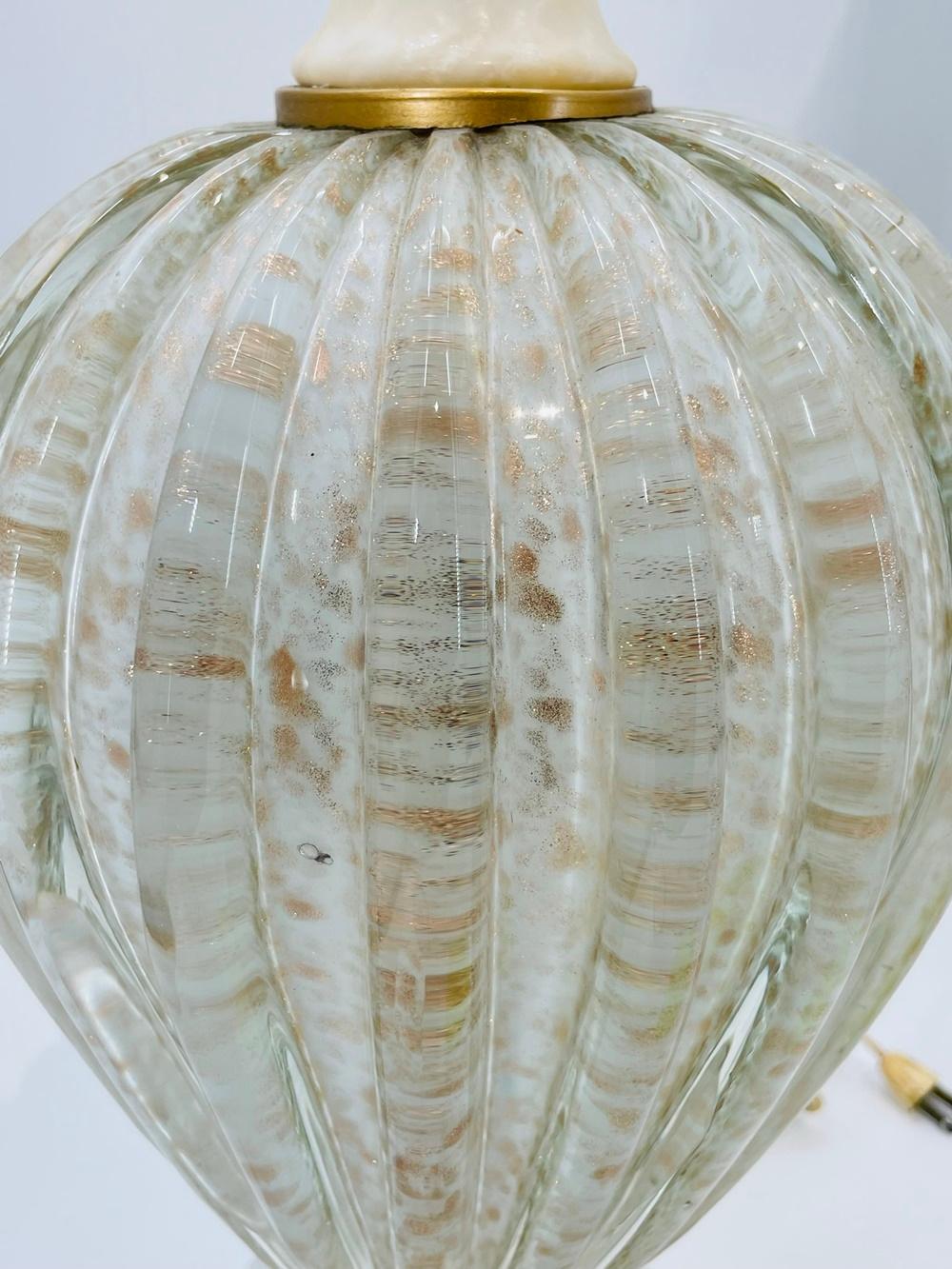 Paire de lampes de table en verre de Murano et albâtre, Italie, années 1960 en vente 6
