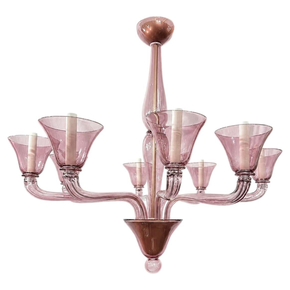 A Murano Glass Amethyst Chandelier