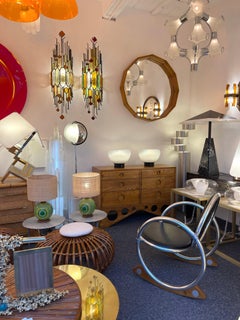 Pair of Murano Glass and Black Lacquered Lamps by VeArt, Italy, 1970s