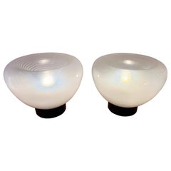 Paar Lampen aus Muranoglas und schwarzem Lack von VeArt, Italien, 1970er Jahre