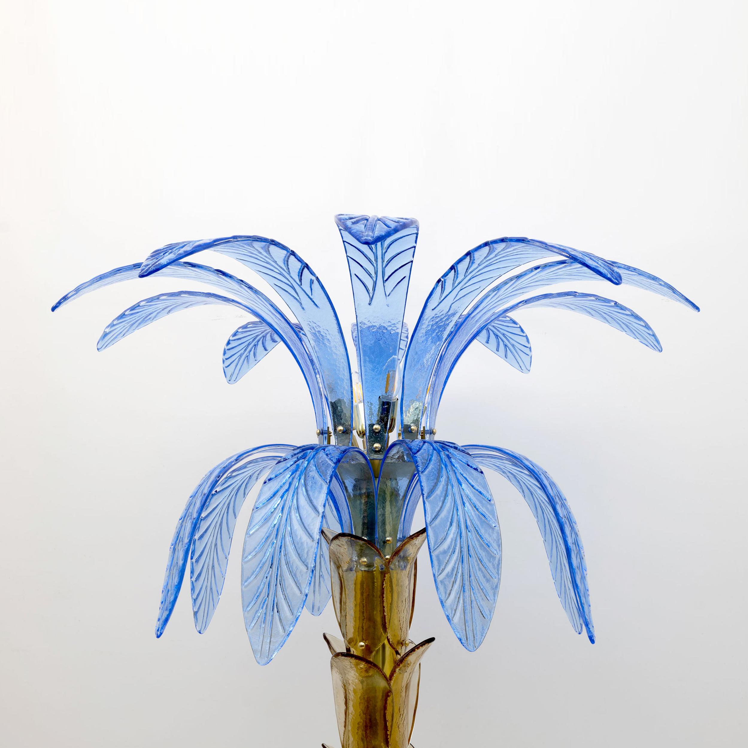 Pair of Murano Glass and Brass Palm Tree Floor Lamp, 1970s in vendita 5