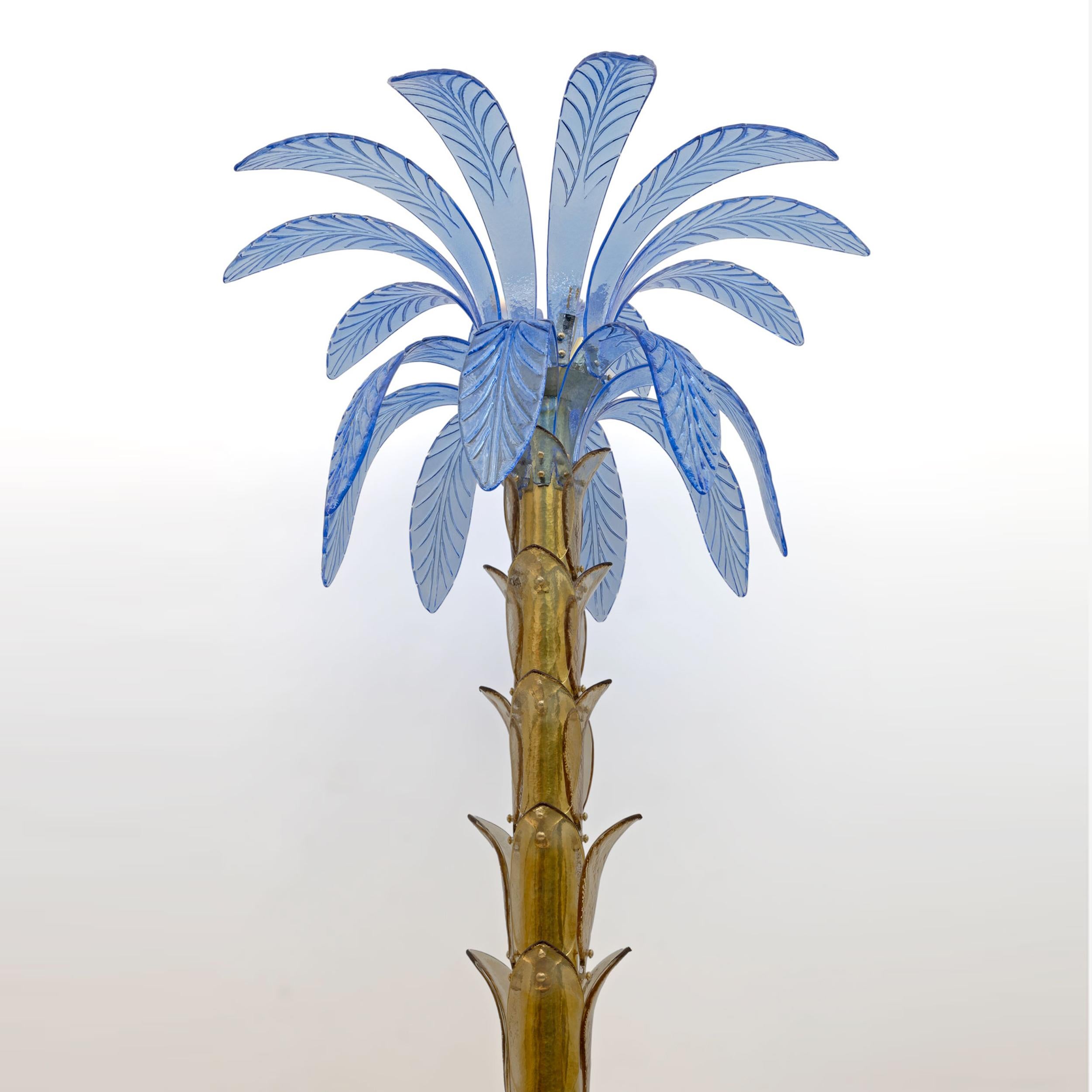 Mid-Century moderno Pair of Murano Glass and Brass Palm Tree Floor Lamp, 1970s in vendita