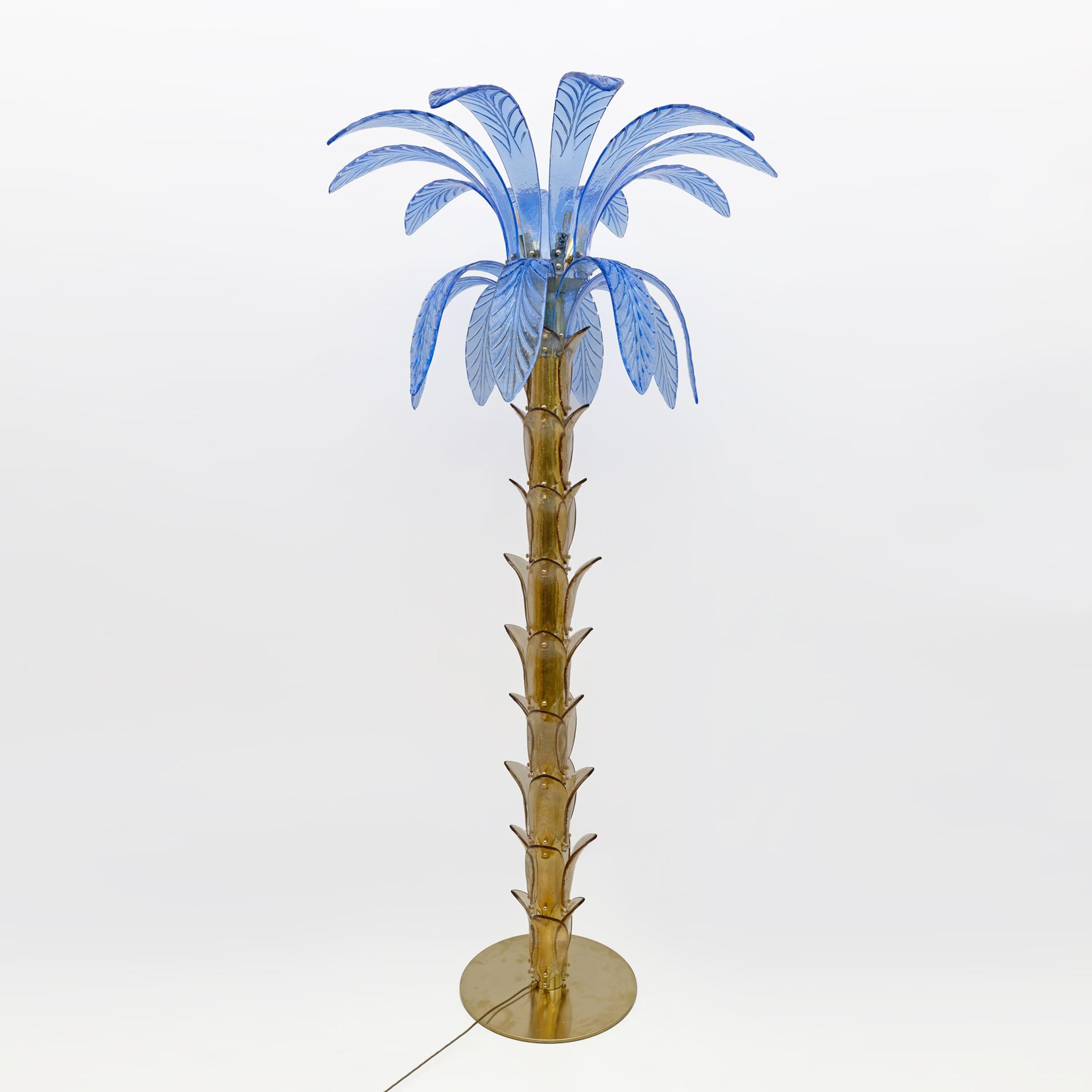 Pair of Murano Glass and Brass Palm Tree Floor Lamp, 1970s In condizioni buone in vendita a Puglia, Puglia