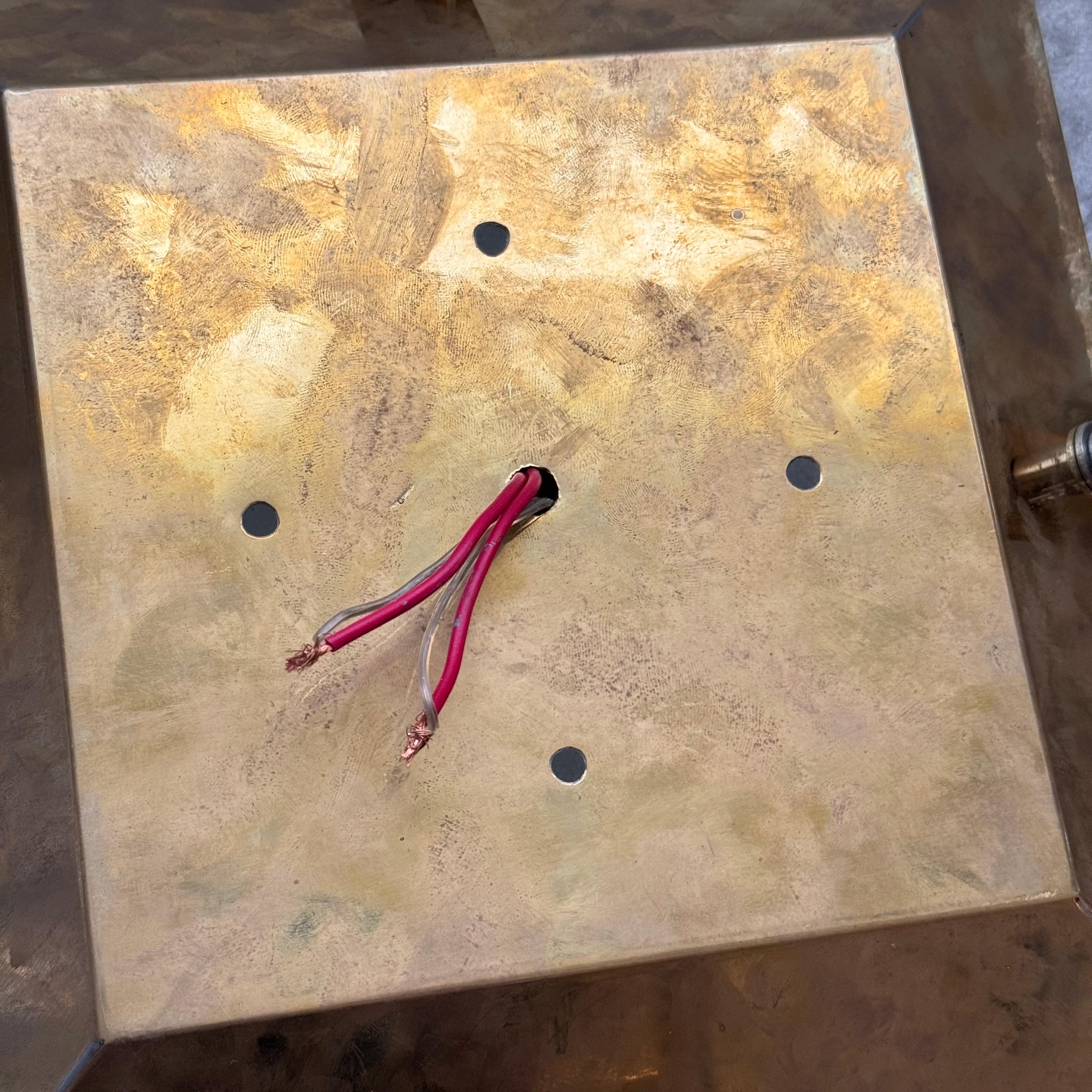 Coppia di lampade in vetro di Murano e ottone attribuite a Fontana Arte, 1960 in vendita 10