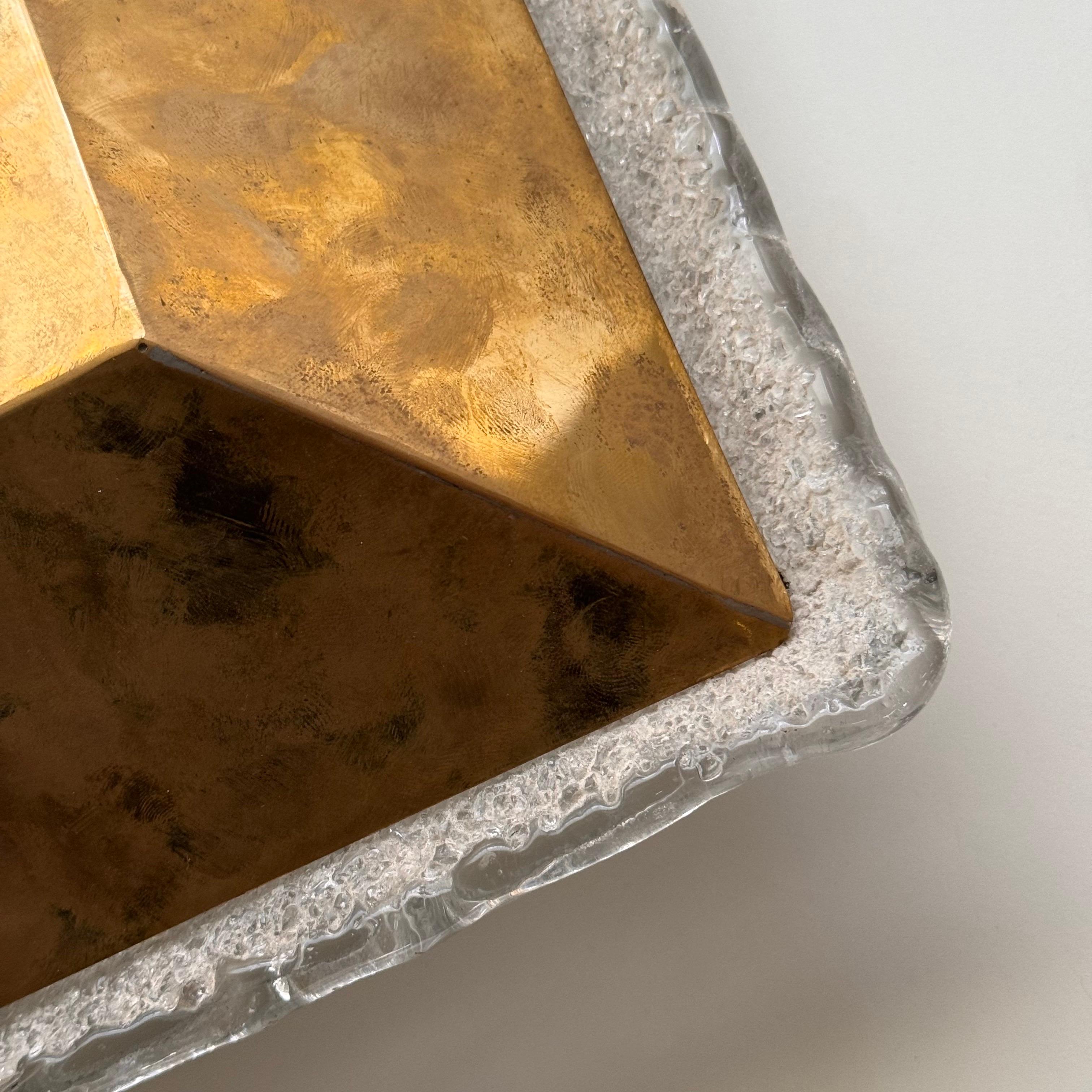 Coppia di lampade in vetro di Murano e ottone attribuite a Fontana Arte, 1960 in vendita 11