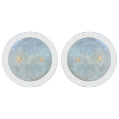 Pair of Murano Glass and Brass Sconces By Gino Vistosi