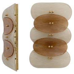 Pair of Murano Glass and Brass Wall Sconces