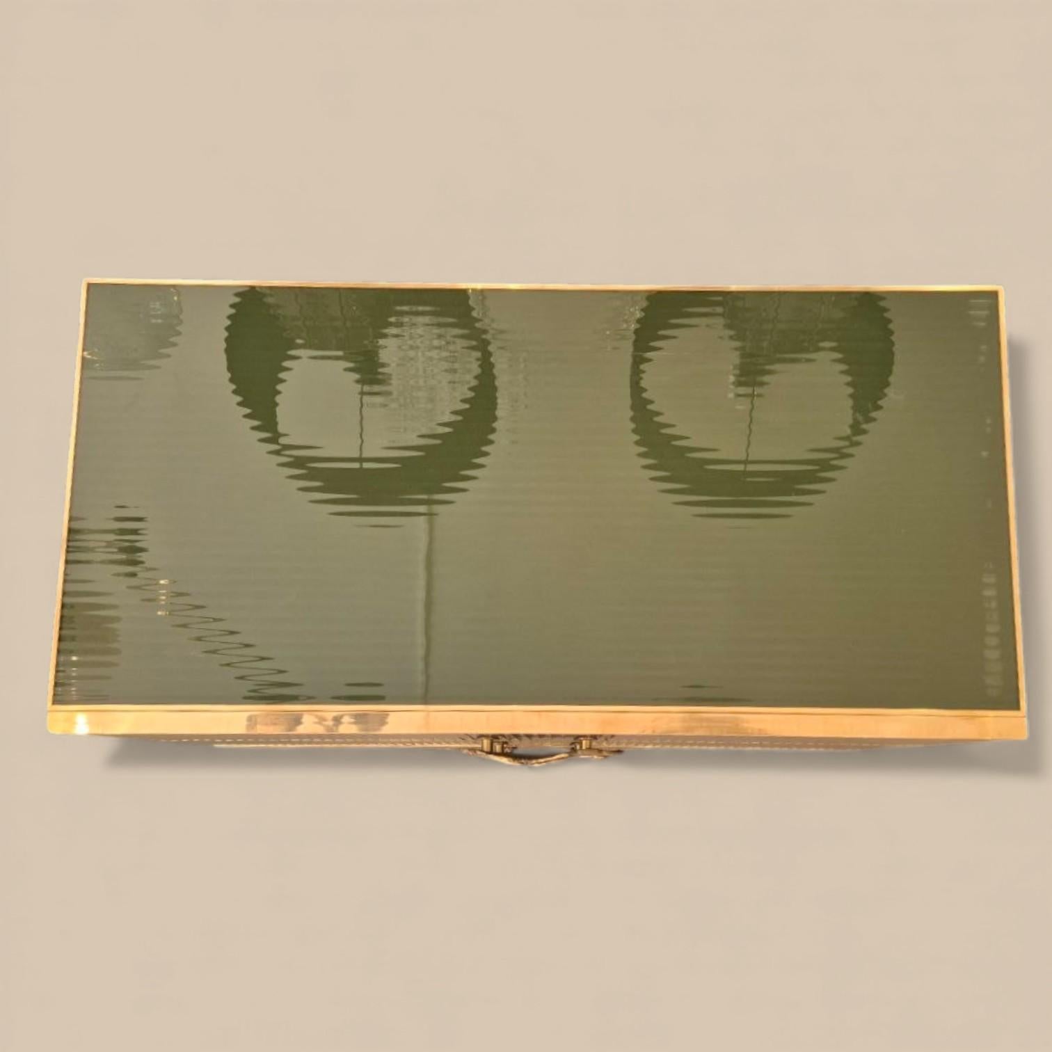 Coppia di consolle in vetro di Murano e ottone dorato, circa 1960/70 in vendita 8