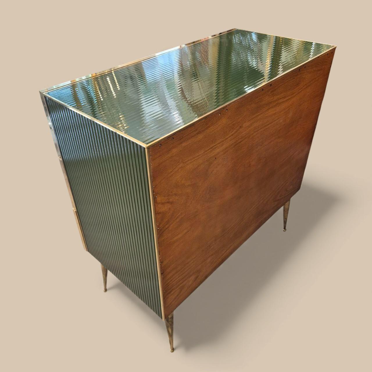 Coppia di consolle in vetro di Murano e ottone dorato, circa 1960/70 in vendita 2