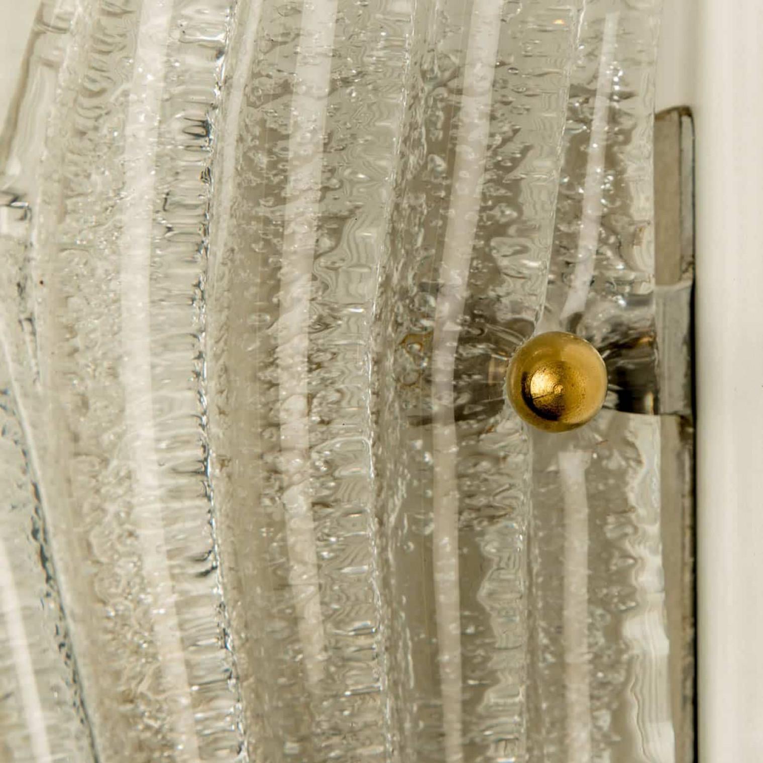 Altro Coppia di lampade da parete in vetro di Murano nello stile di Barovier&Toso, Italia 1970 in vendita