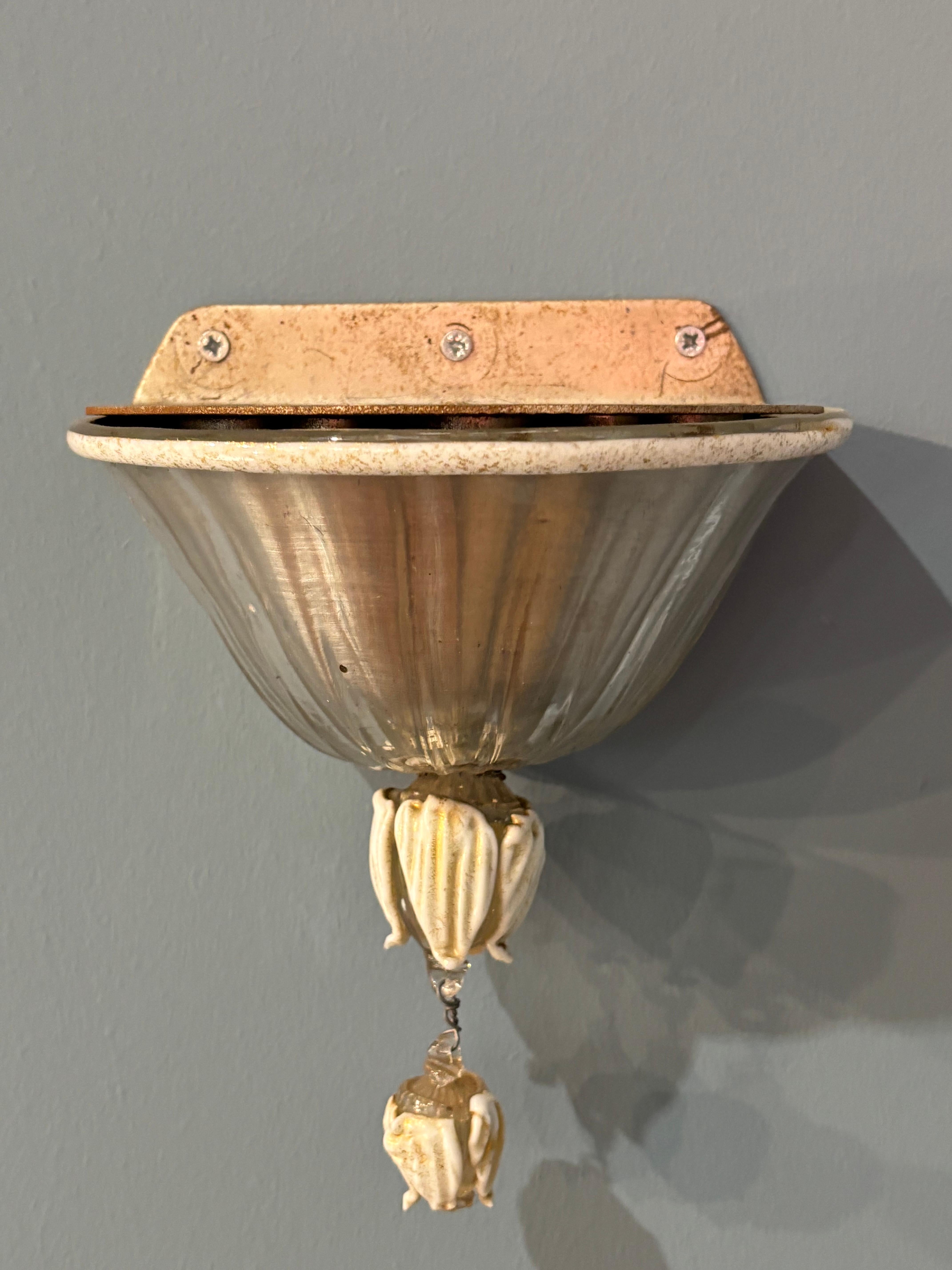 Pair of Murano Glass Appliques by Napoleone Martinuzzi for Venini For Sale 4