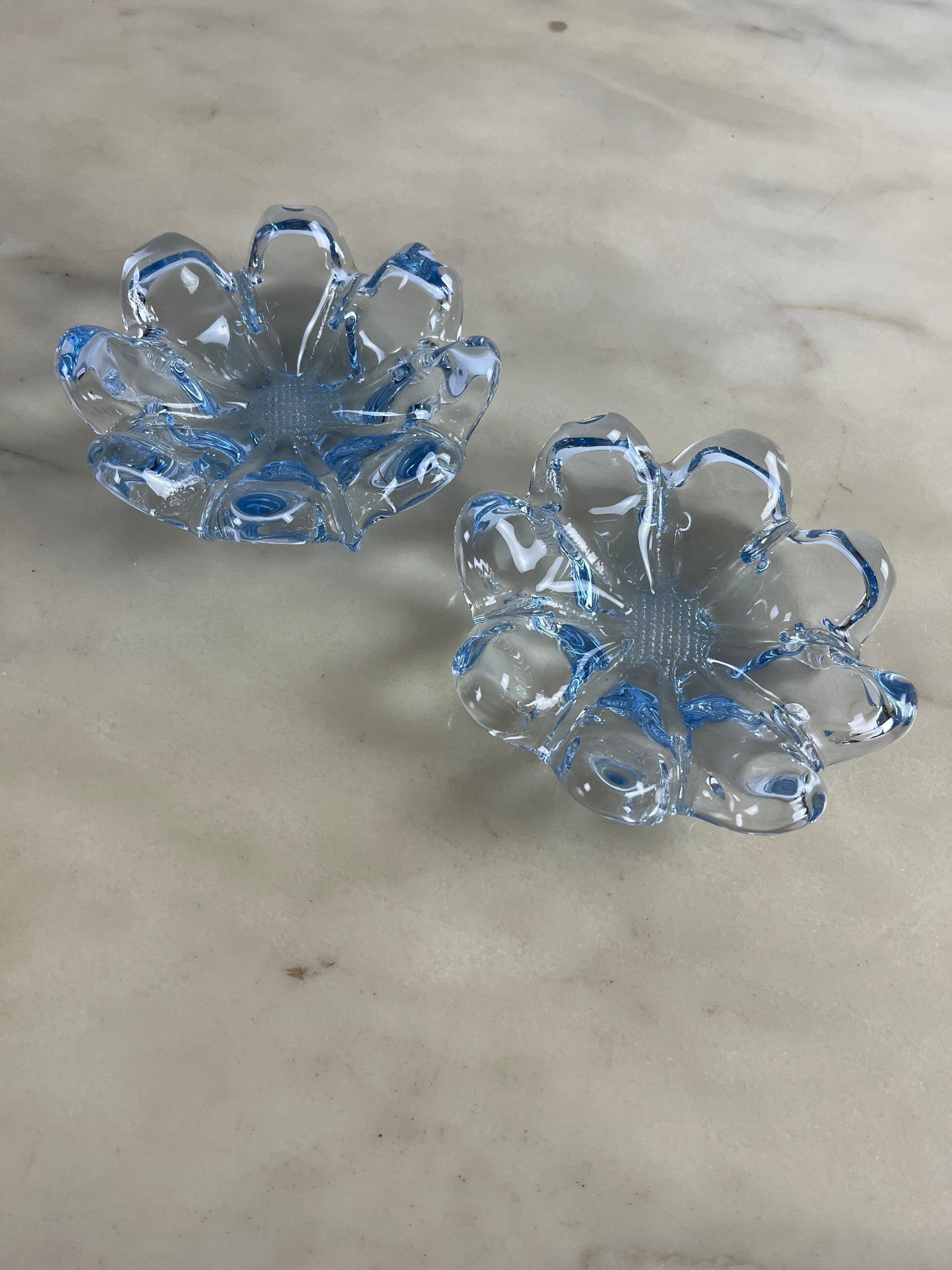 Set Of 2 Mid-Century Murano Glass Ashtrays 1960s In Good Condition For Sale In Palermo, IT