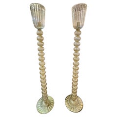 Pair of Murano Glass Ball Form Floor Lamp