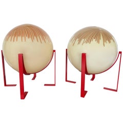 Pair of Murano Glass Ball Lamps by La Murrina, Italy, 1990s