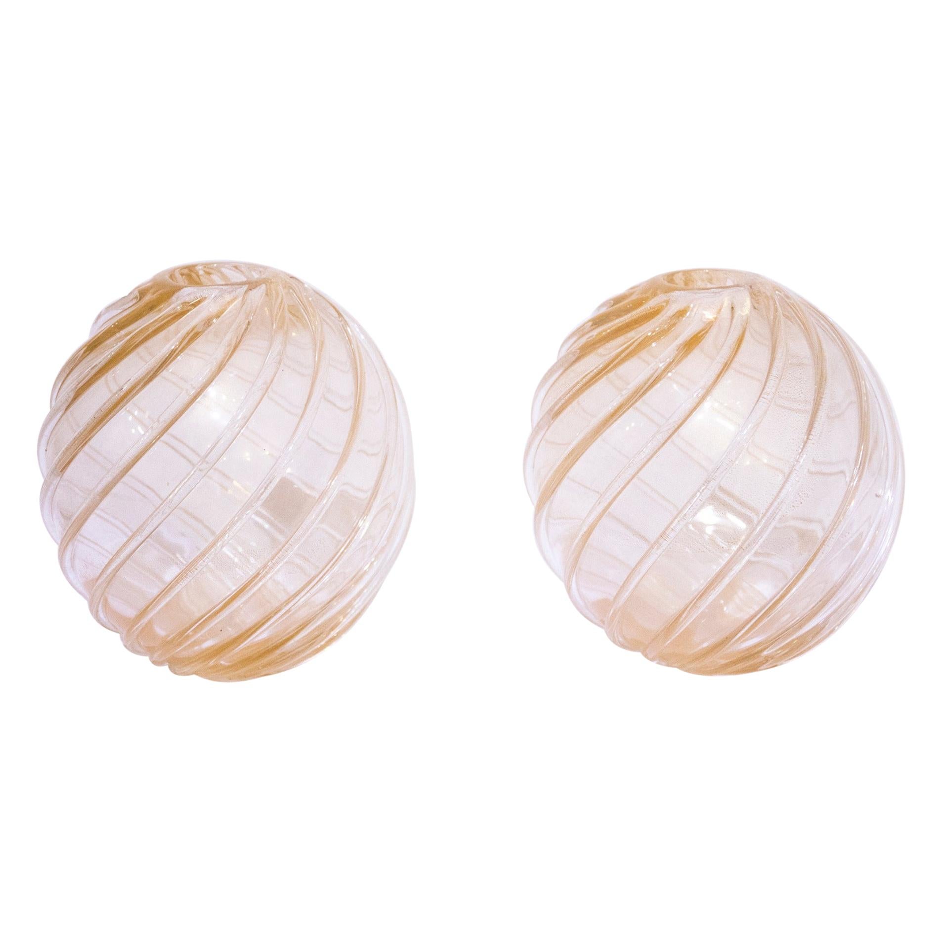 Pair of Murano Glass Balls, 1950s For Sale