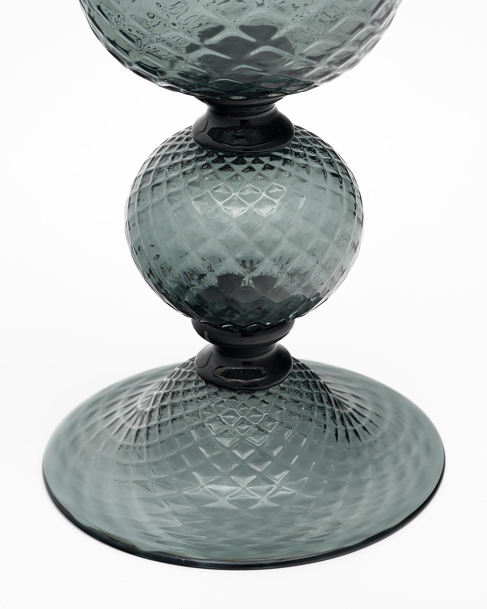 Contemporary Pair of Murano Glass “Baloton” Urns For Sale
