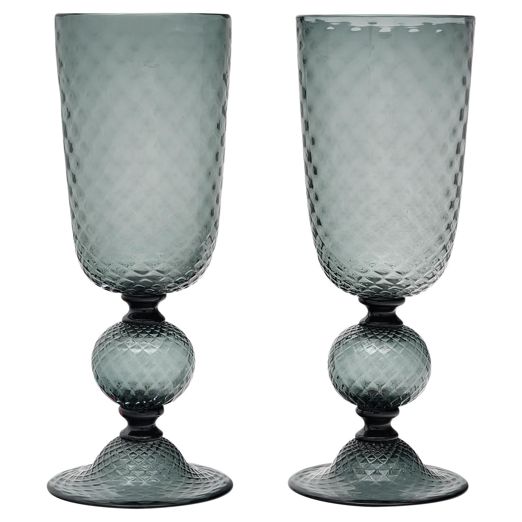 Paar Baloton-Urnen aus Muranoglas