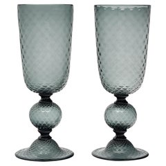 Pair of Murano Glass “Baloton” Urns