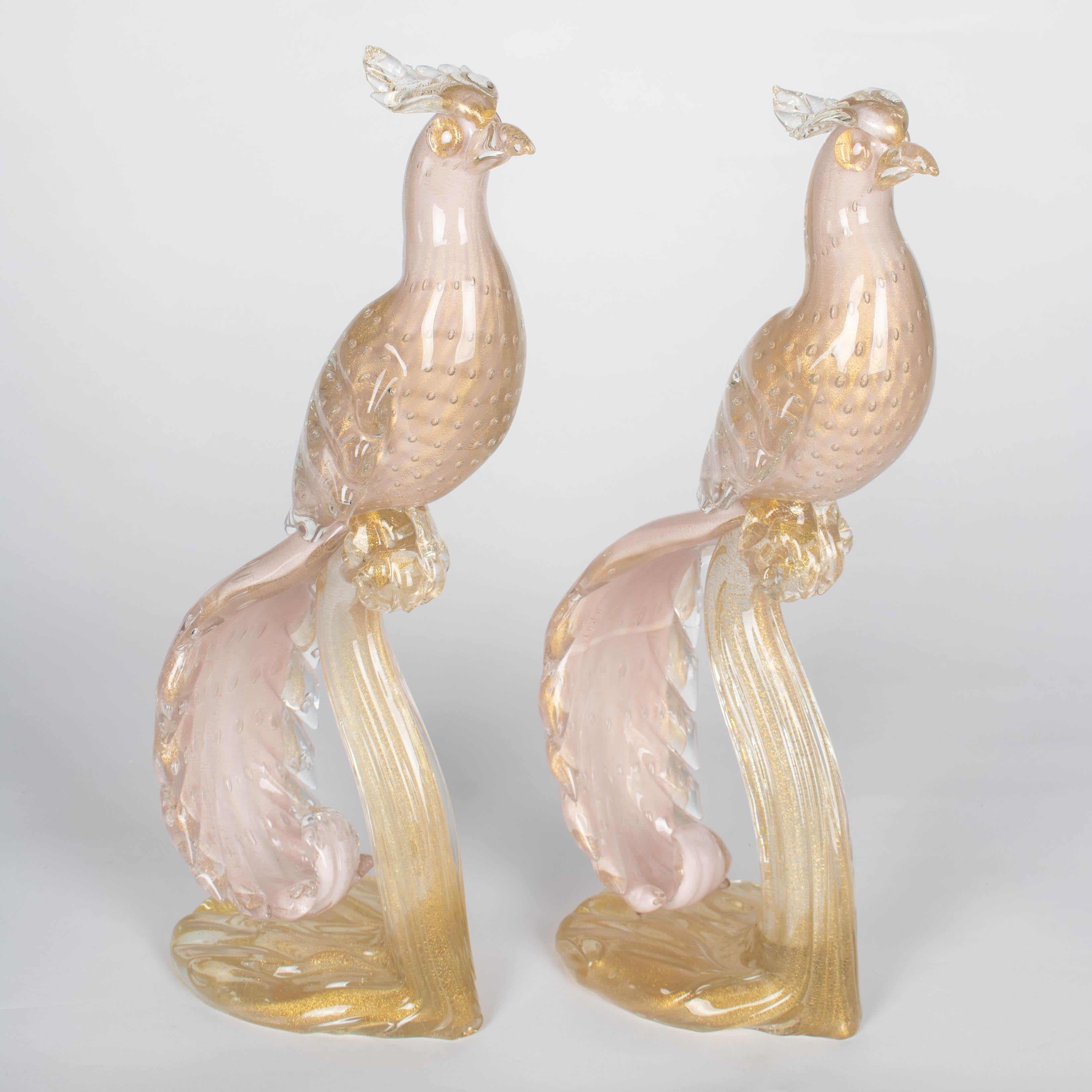 Pair of Murano Glass Barbini Birds of Paradise For Sale 2