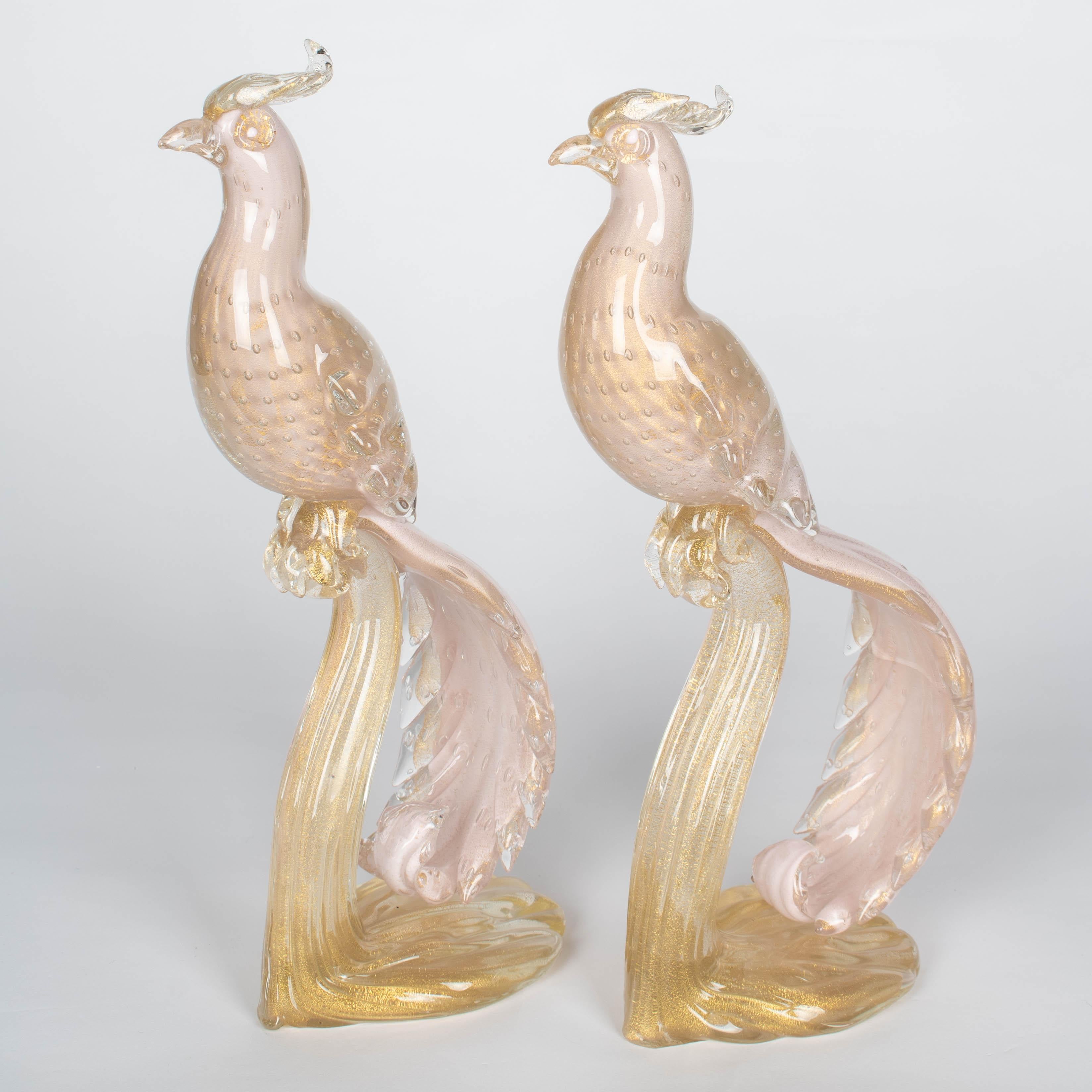Pair of Murano Glass Barbini Birds of Paradise For Sale 3
