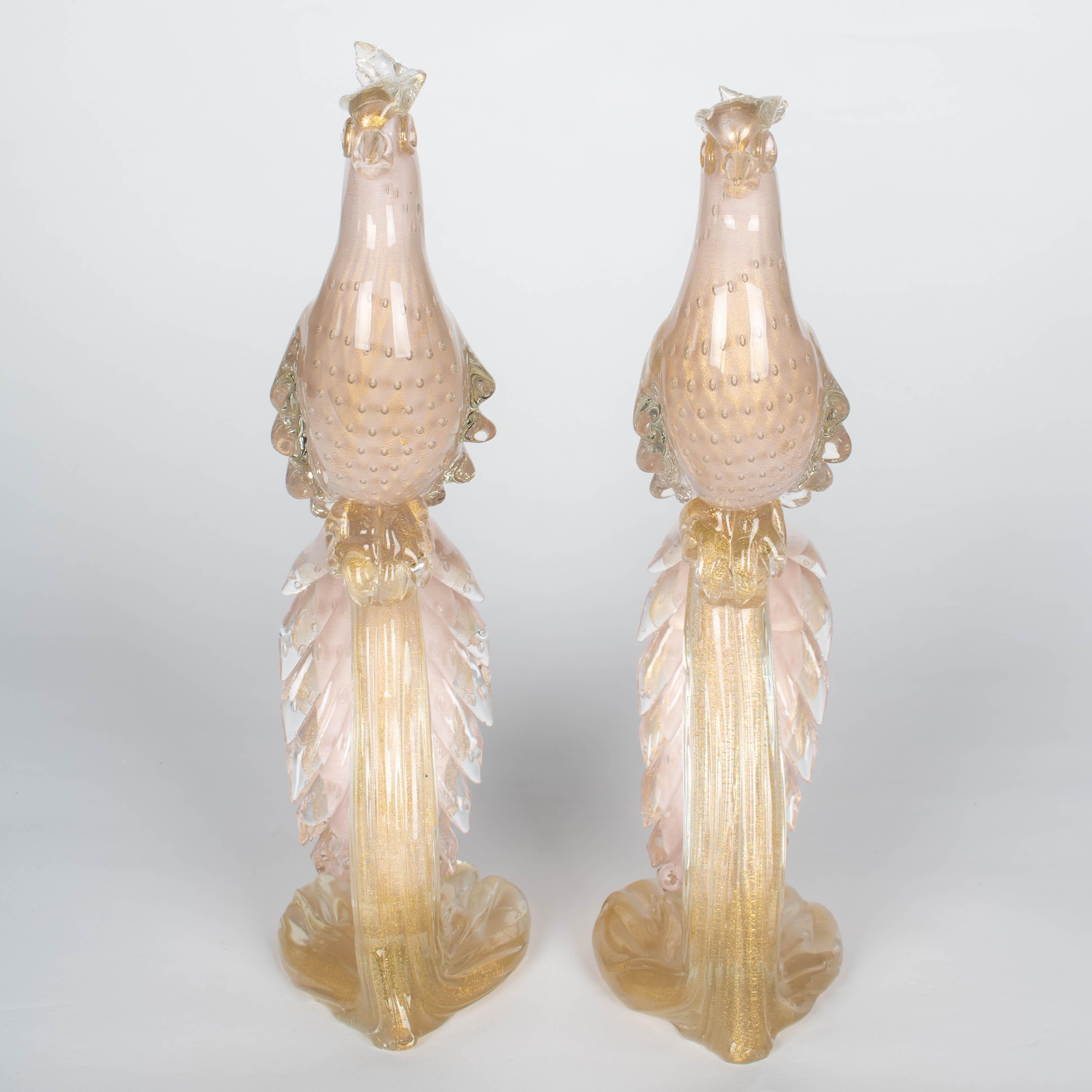 Pair of Murano Glass Barbini Birds of Paradise For Sale 1