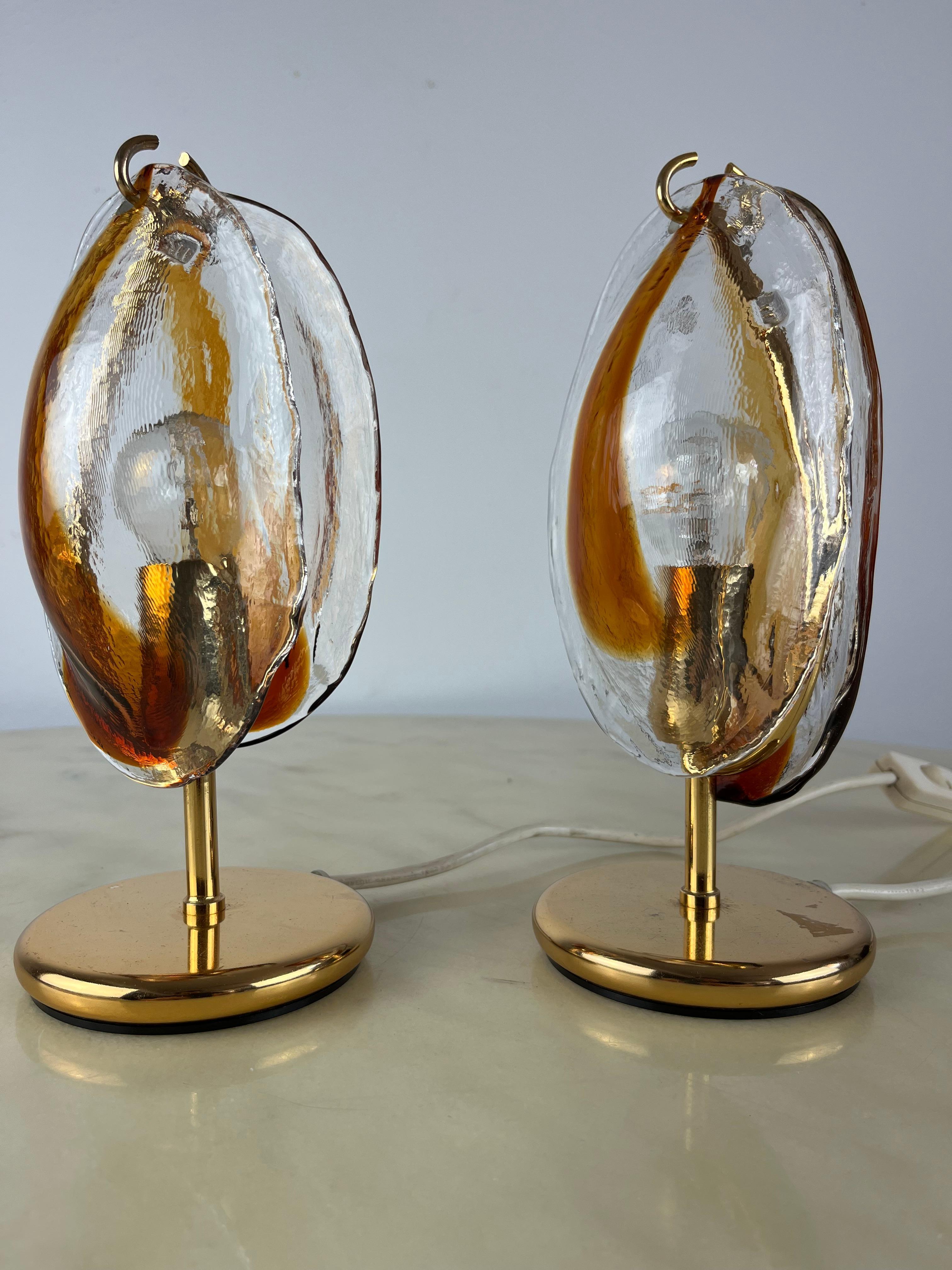 Other Pair of Murano Glass Bedside Lamps, Italy, 1980s