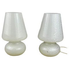 Retro Pair of Murano Glass Bedside Lamps, Italy, 1980s