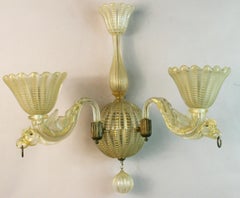 Pair of Murano Glass Bird Wall Sconces by Ercole Barovier .Italy 1940s