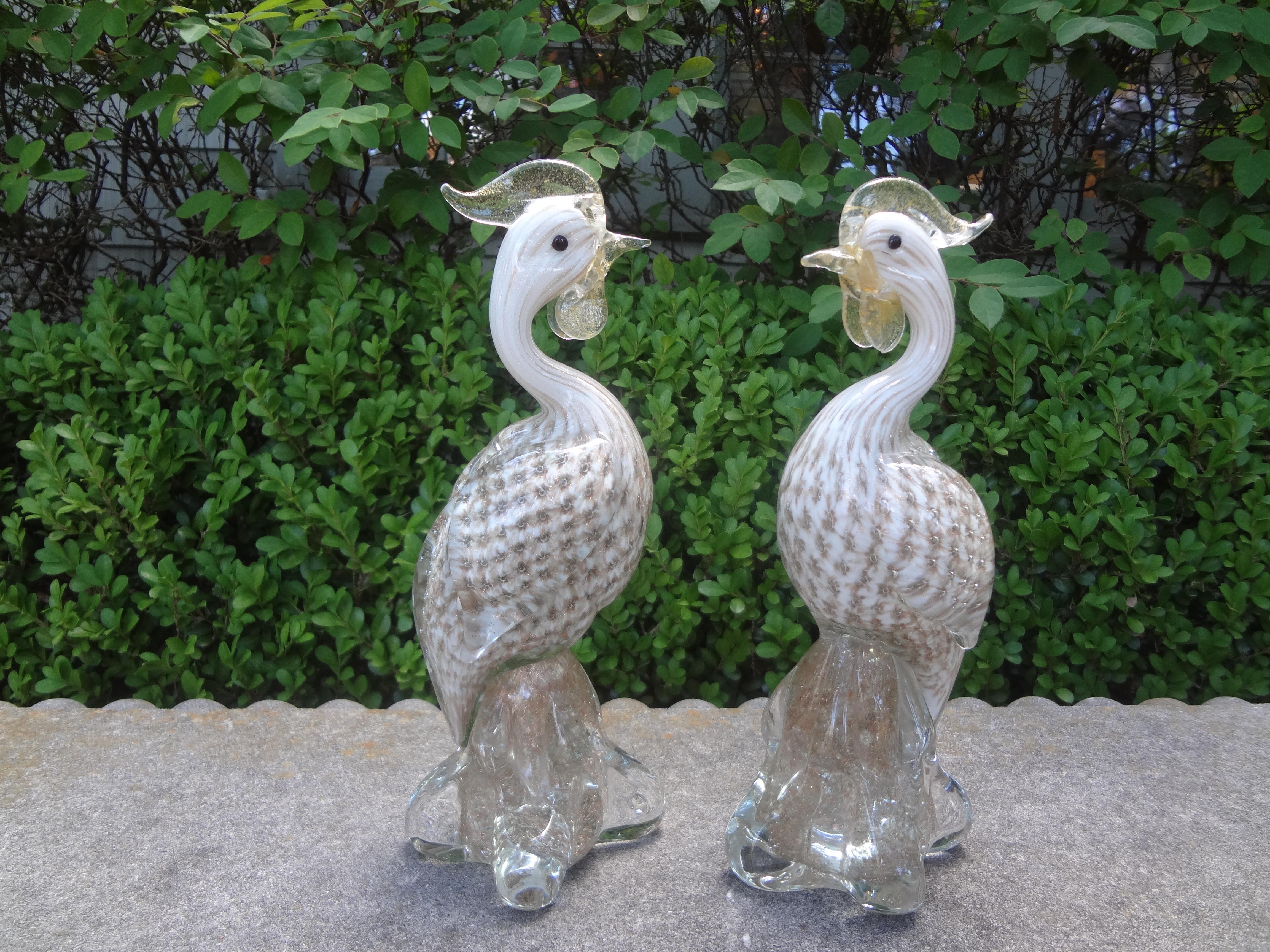 Pair of Murano Glass Birds Attributed to Archimede Seguso For Sale 6