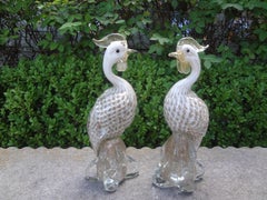Pair of Murano Glass Birds Attributed to Archimede Seguso