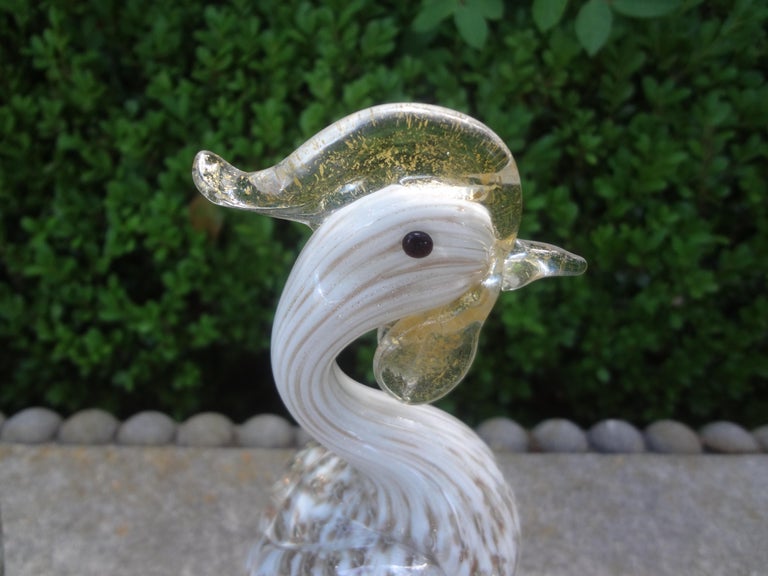 Pair of Murano Glass Birds Attributed to Archimede Seguso For Sale