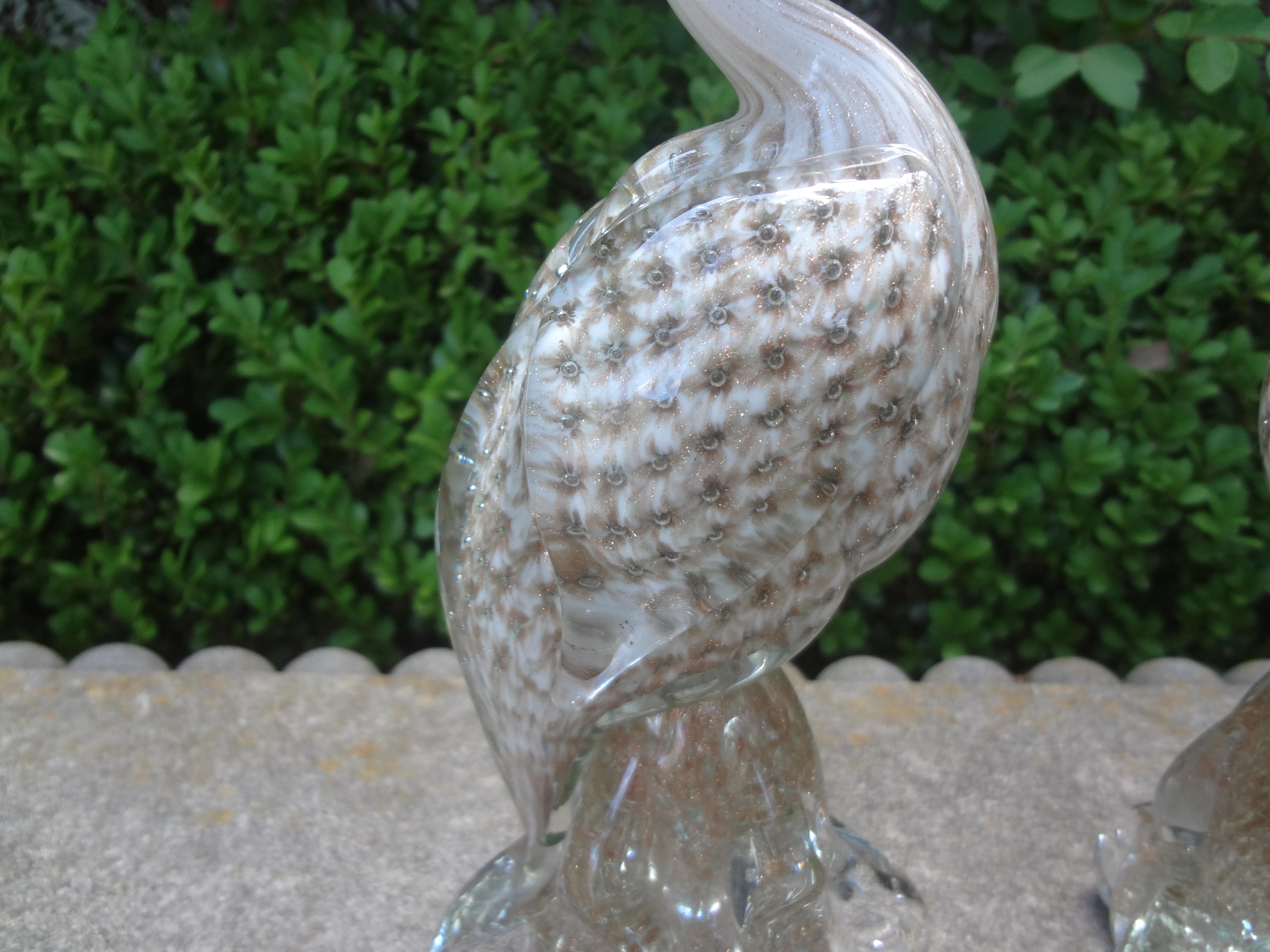 Fin du 20e siècle Paire d'oiseaux en verre de Murano attribués à Archimede Seguso en vente