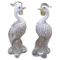 Pair of Murano Glass Birds Attributed to Archimede Seguso