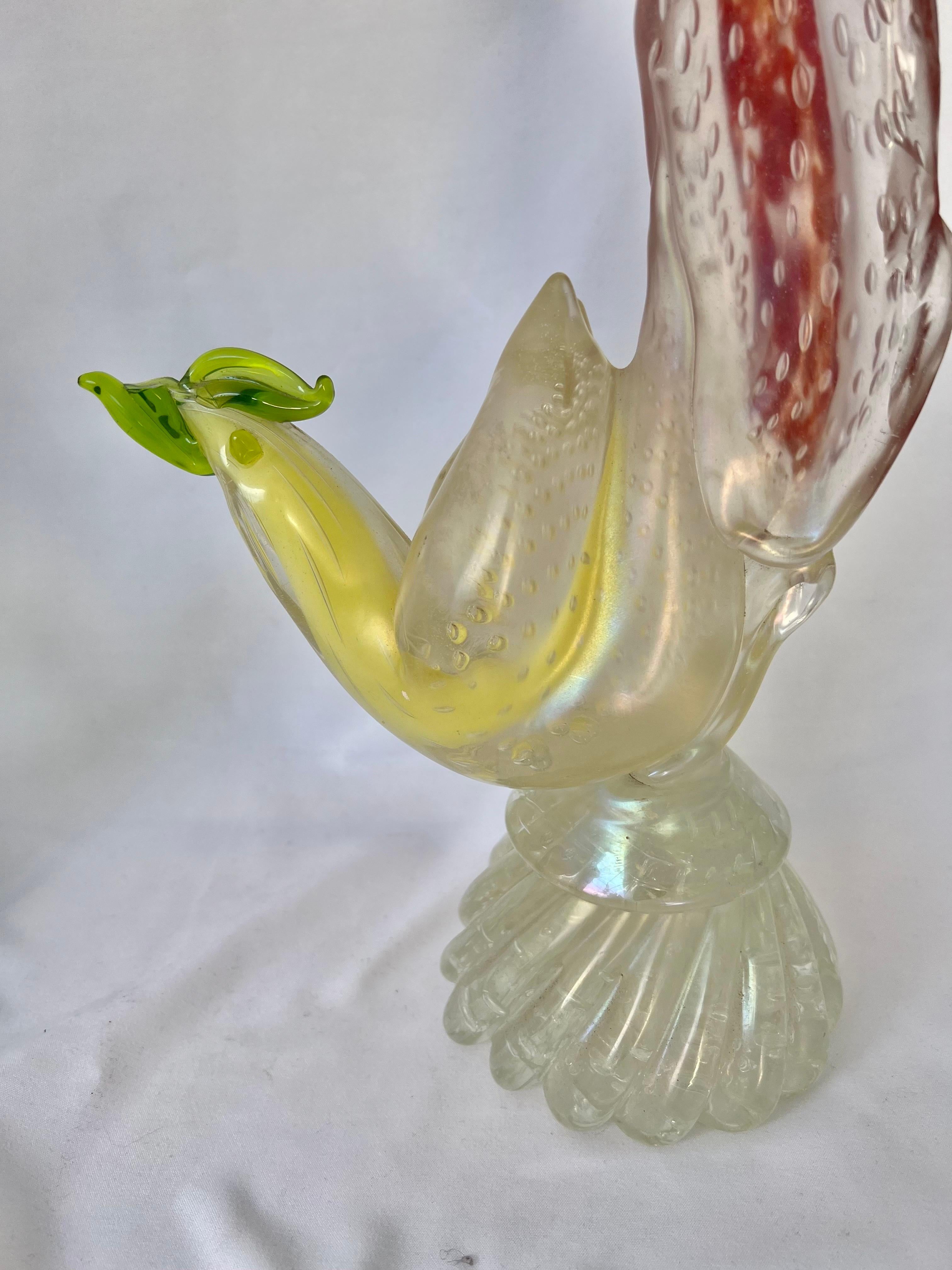 Pair of Murano Glass Birds-Mid 20th Century In Excellent Condition In Los Angeles, CA