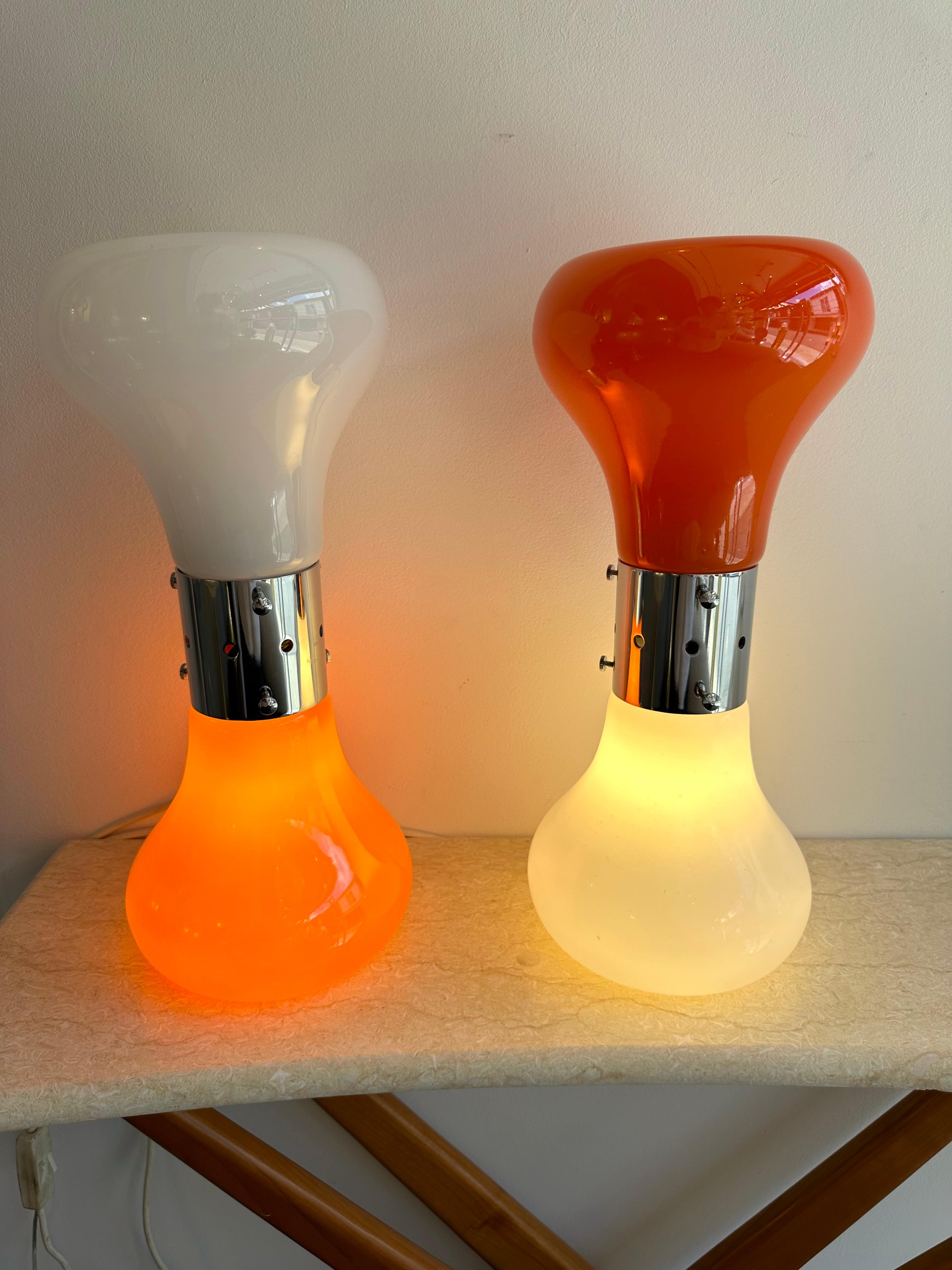Coppia di lampade Birillo in vetro di Murano di Carlo Nason per Mazzega, Italia, anni '70 in vendita 1