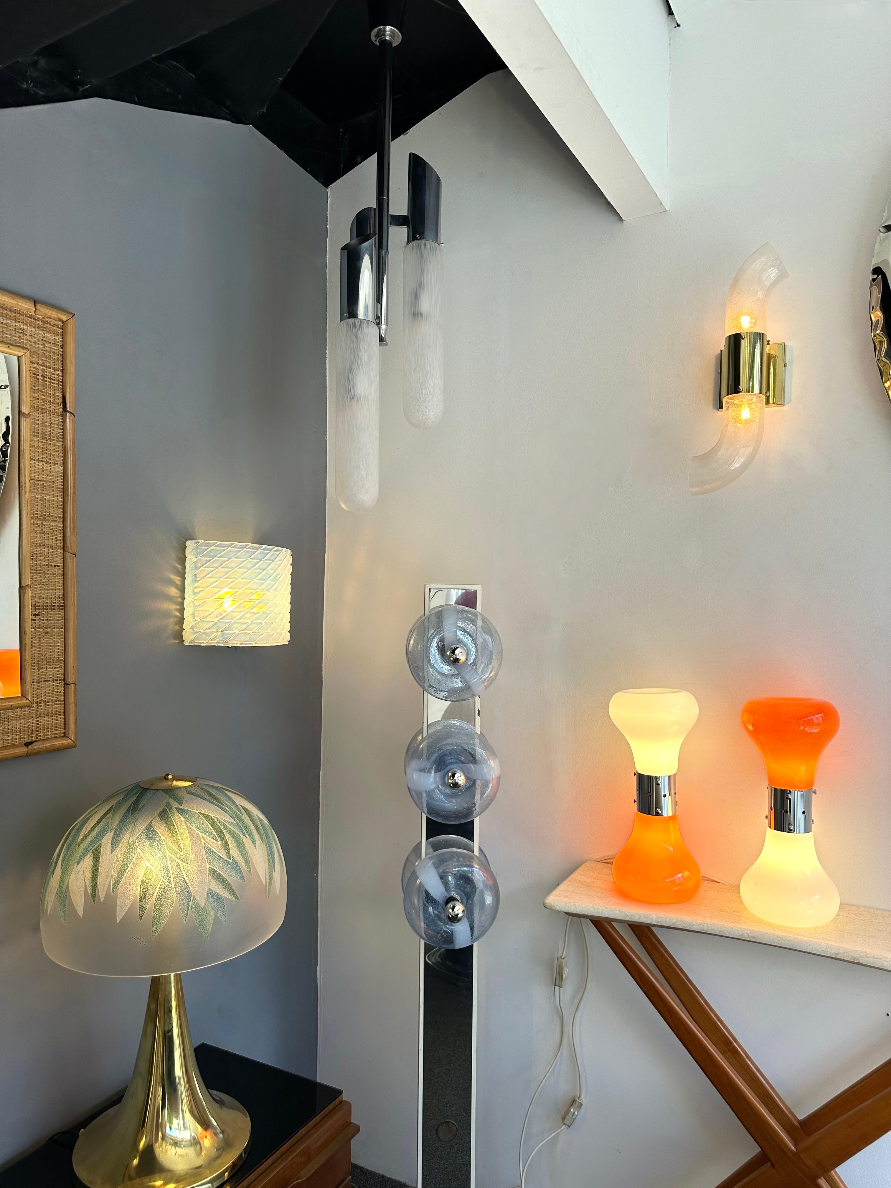 Fine XX secolo Coppia di lampade Birillo in vetro di Murano di Carlo Nason per Mazzega, Italia, anni '70 in vendita