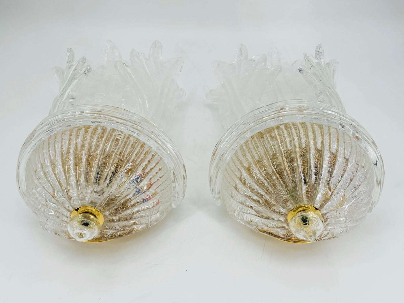 Pair of Murano Glass & Brass Sconces by Italamp S.R.L. Italy 2006 For Sale 7